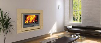 Electric fireplace in the interior