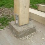 Attaching wooden posts to a concrete base