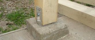 Attaching wooden posts to a concrete base