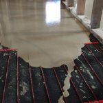 self-leveling floor under tiles