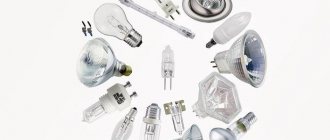 Types of halogen lamps