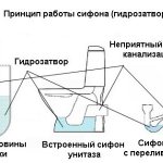 Diagram of the operating principle of the water seal