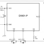 Typical circuit diagram for connecting the DW01-P microcircuit