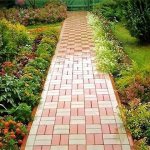 Paving slabs in the garden at the dacha